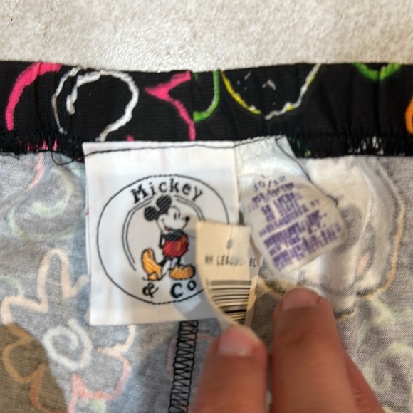 NWT! Vintage 90s Mickey & Co Neon Floral Mickey Mouse Leggings L Disney - Picture 2 of 6